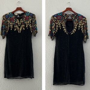 Vintage Silk Beaded Sequin Embellished Dress